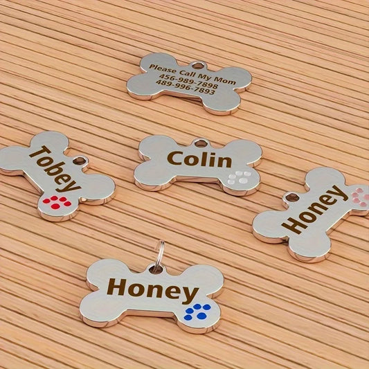 Custom Engraved Zinc Alloy Pet ID Tag Custom Pet Universal Tag Anti-Lost Design Custom Dog & Cat Name and Birthday Phone Number