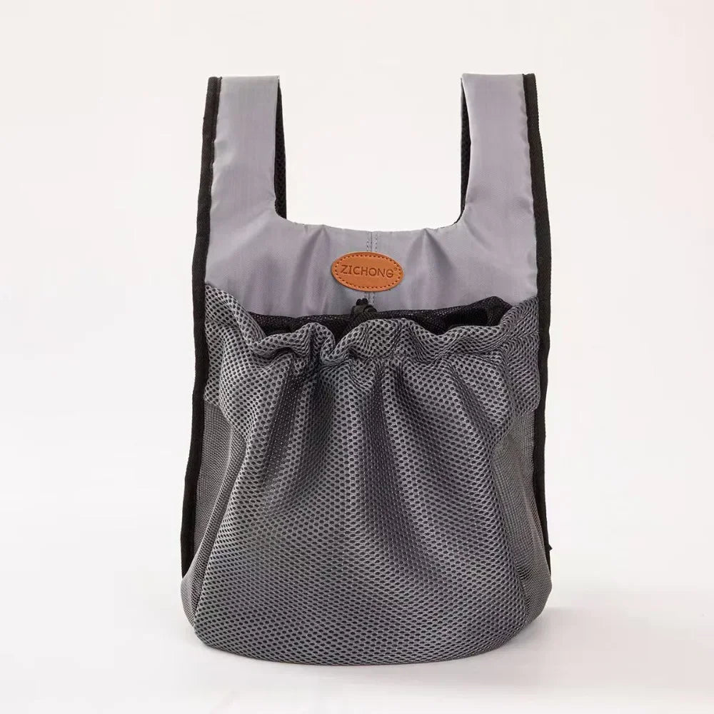 Breathable Foldable Pet Backpack Double Shoulder Chest Carrier, Adjustable Puppy Transport Bag For Outdoor Walking Hiking