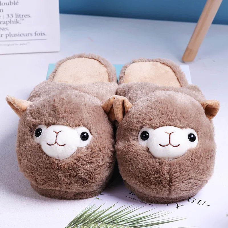 Cute Pink Pig Plush Slippers for Women – Cozy Fuzzy House Shoes