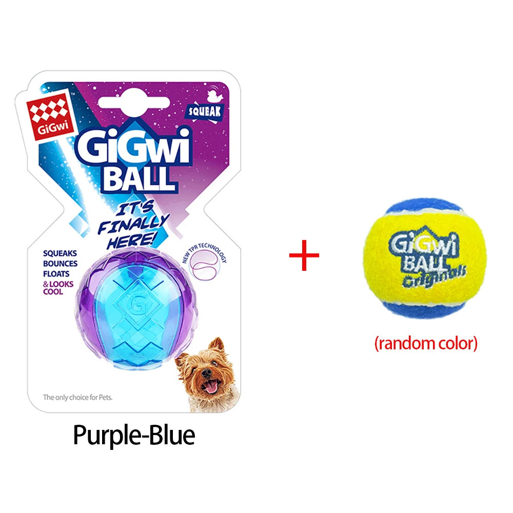 2pcs Pet Dog Squeaky Toys Ball Tennis Ball Interactive Dog Toys High Bounce Sound Rubber Ball for Dog Training Outdoor Play Ball