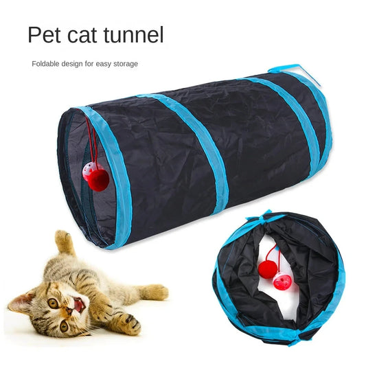 Foldable T-Shaped Cat Tunnel – Interactive Play Tunnel for Cats & Kittens