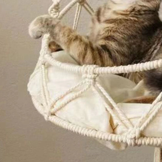 Hand-Woven Winter Cat Hammock – Cozy Hanging Bed for Cats & Small Pets