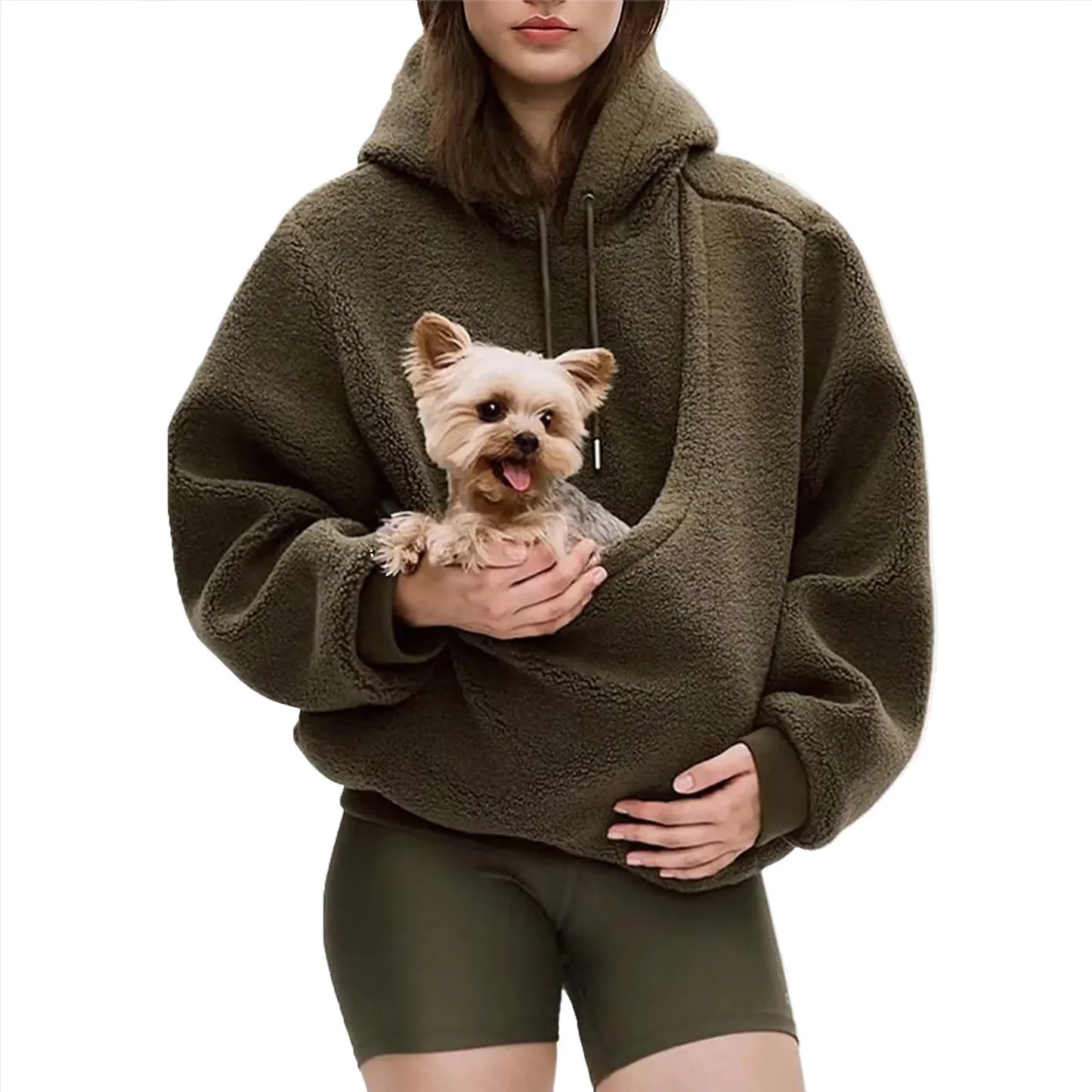 Pet Carrier Hoodie for Small Dogs & Cats – Hands-Free Unisex Pouch Sweatshirt