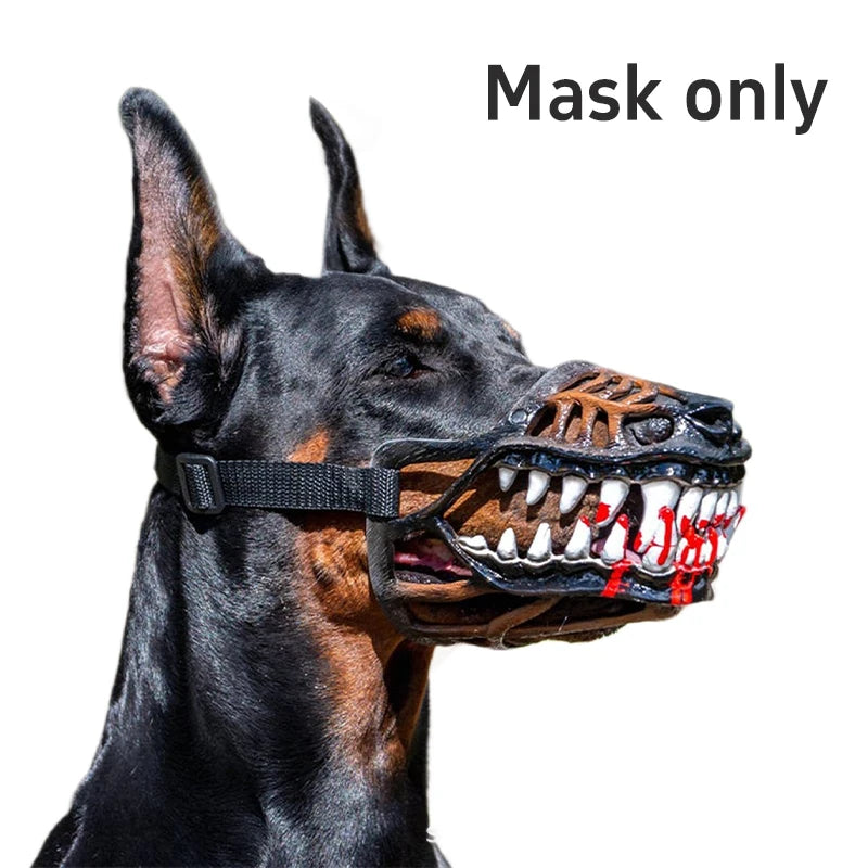 Halloween Dog Muzzle Latex Scary Beast Mouth Mask Movable Teeth Pet Cosplay Costume Muzzle For Dogs Party Dress Up Accessories