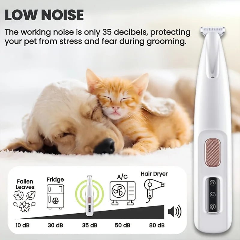 Rechargeable cat and dog grooming scissors, USB powered paw trimmer, professional pet hair clipper, cat and dog foot razor