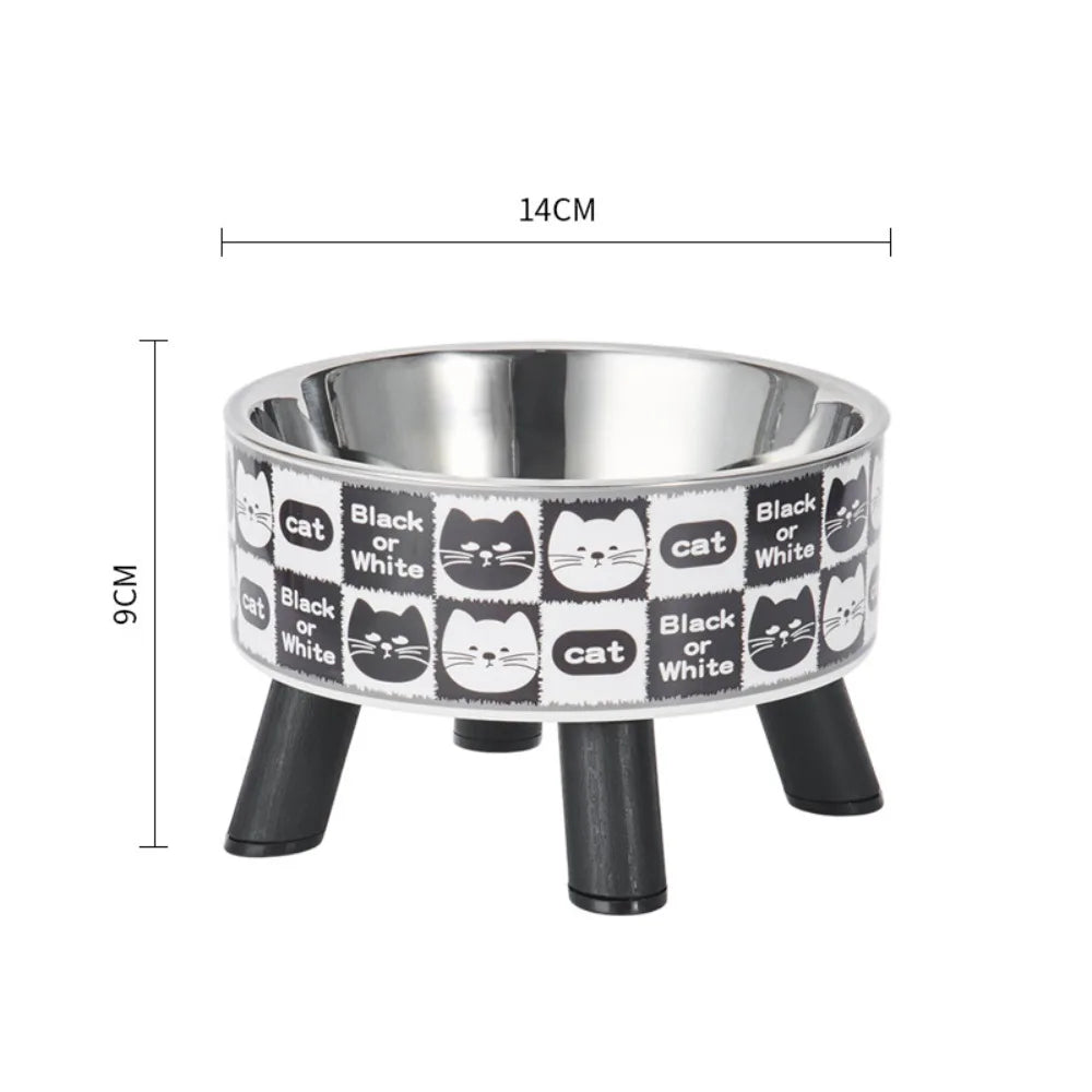 Elevated Stainless Steel Cat Bowl with Non-Slip Stand