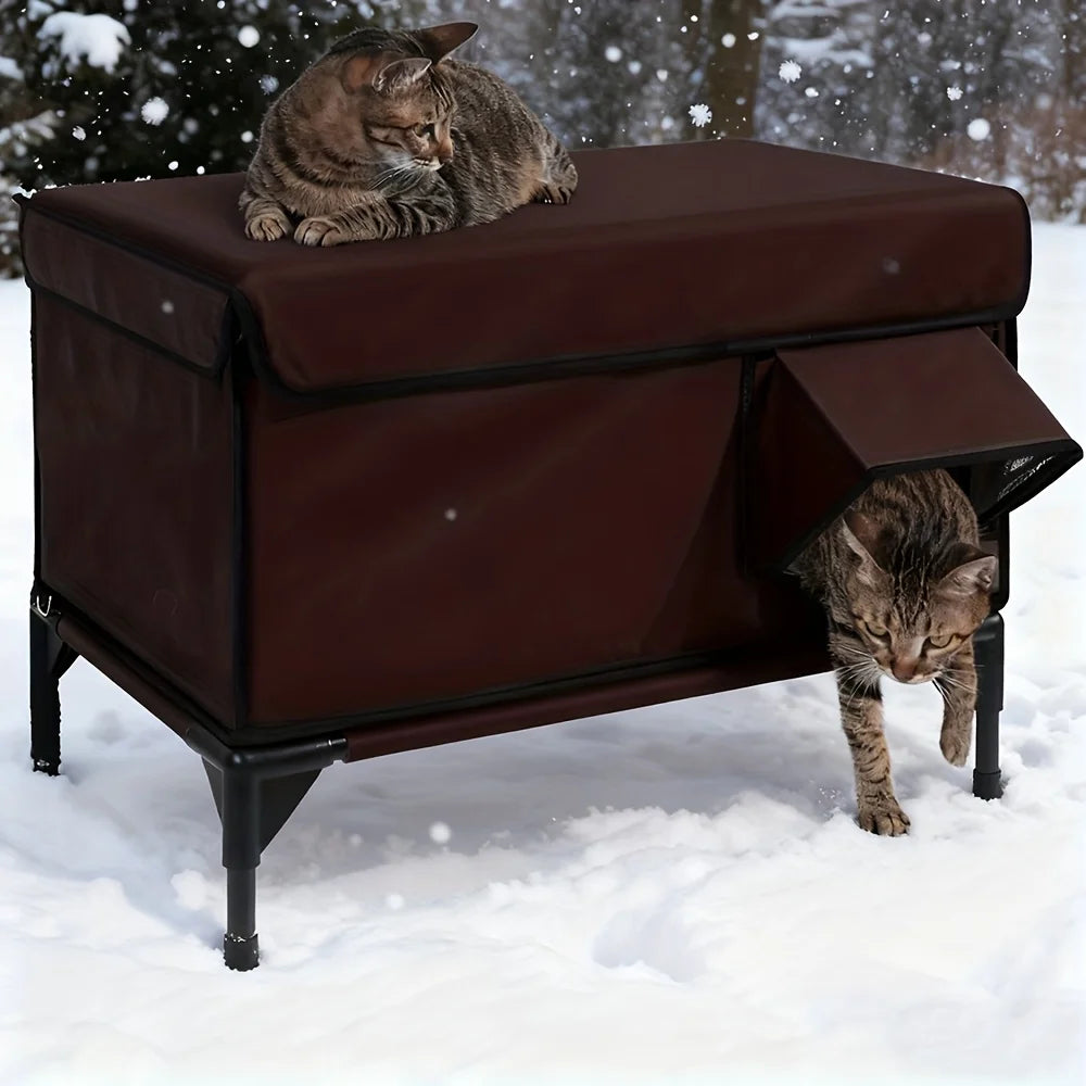 Outdoor Cat House Waterproof Weatherproof Shelter for Cats Feral Cat Shelter Winter Warm Pet House Outdoor Cat Bed