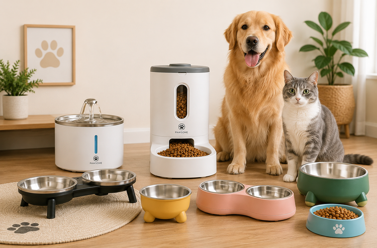Pet Bowls, Feeders & Water Fountains for Dogs & Cats