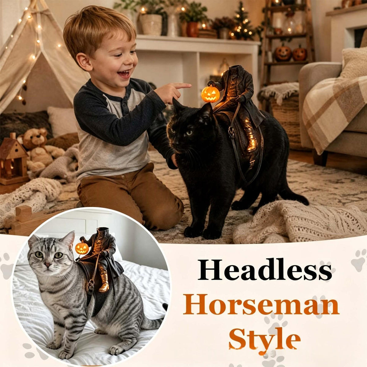 Headless Horseman Halloween costume for dog or cat