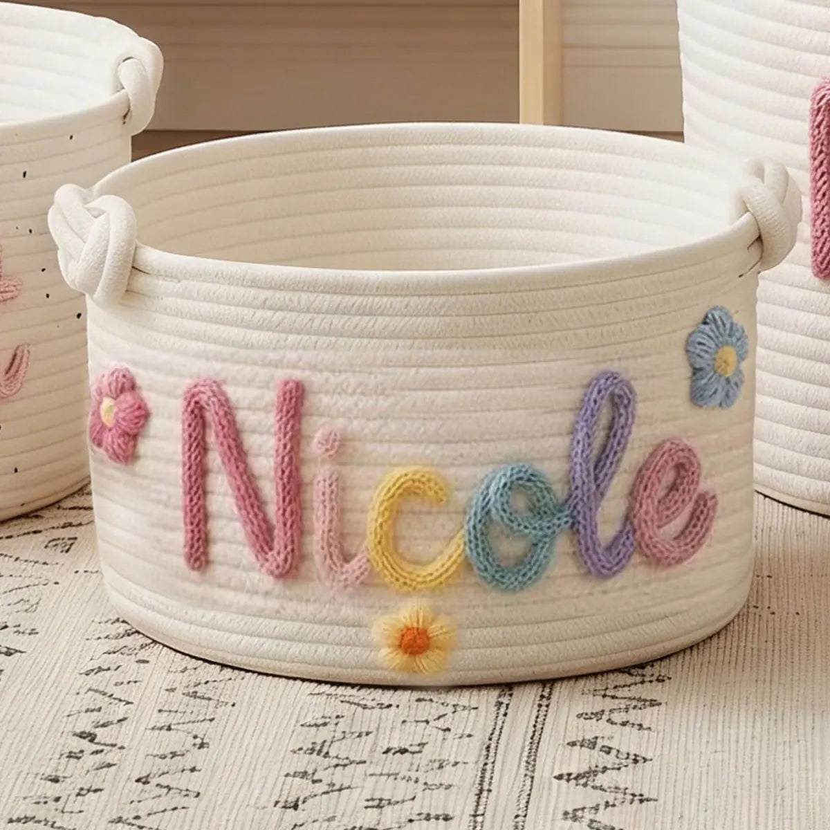 [Custom] 1pc Personalized Name Storage Basket — Pet Treats & Toy Bin, Multifunctional Storage Basket, Holiday Gift