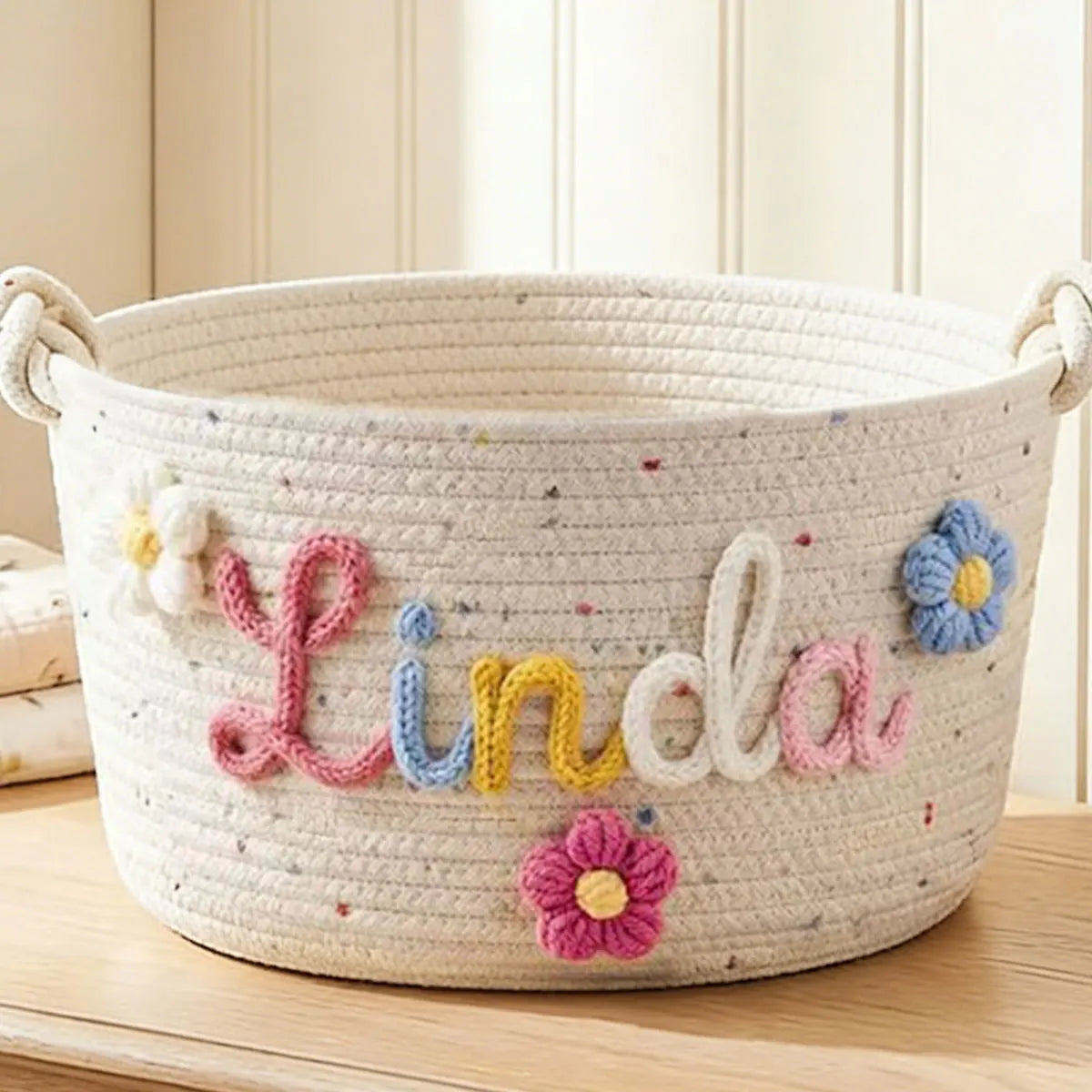 [Custom] 1pc Personalized Name Storage Basket — Pet Treats & Toy Bin, Multifunctional Storage Basket, Holiday Gift