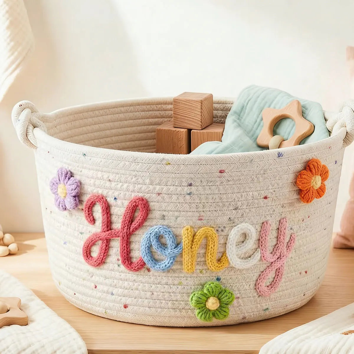 [Custom] 1pc Personalized Name Storage Basket — Pet Treats & Toy Bin, Multifunctional Storage Basket, Holiday Gift