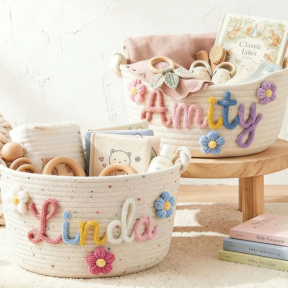 [Custom] 1pc Personalized Name Storage Basket — Pet Treats & Toy Bin, Multifunctional Storage Basket, Holiday Gift