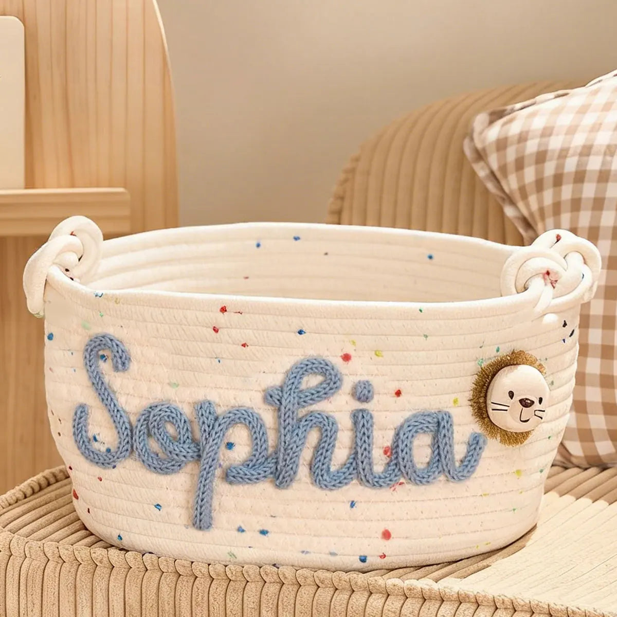 [Custom] 1pc Personalized Name Storage Basket — Pet Treats & Toy Bin, Multifunctional Storage Basket, Holiday Gift