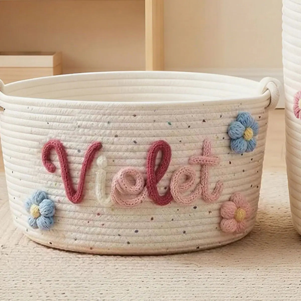 [Custom] 1pc Personalized Name Storage Basket — Pet Treats & Toy Bin, Multifunctional Storage Basket, Holiday Gift