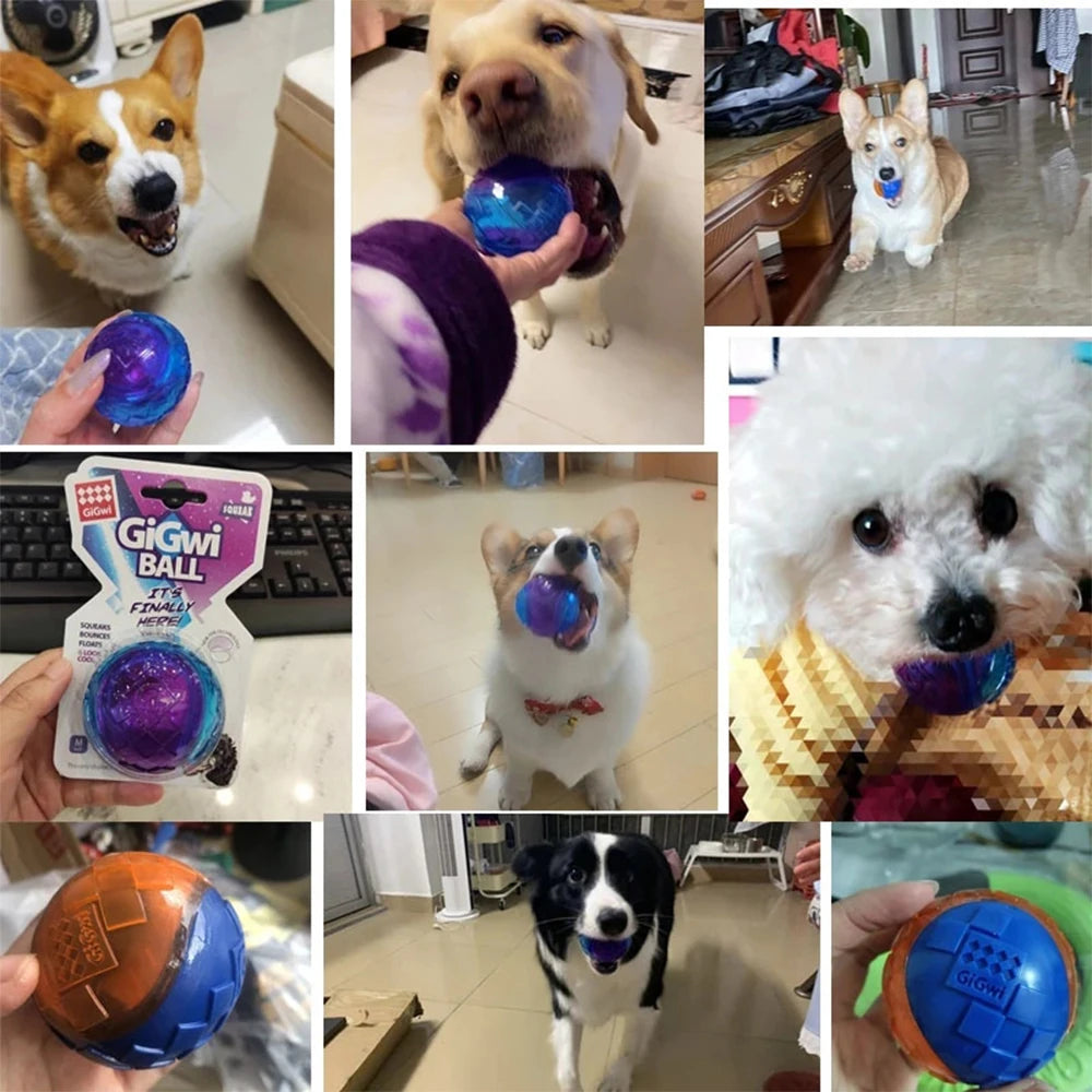 2pcs Pet Dog Squeaky Toys Ball Tennis Ball Interactive Dog Toys High Bounce Sound Rubber Ball for Dog Training Outdoor Play Ball