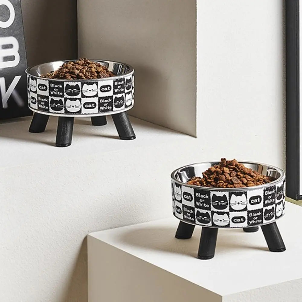 Elevated Stainless Steel Cat Bowl with Non-Slip Stand