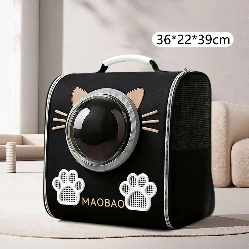 Cat Space Capsule Double-Shoulder Bag,Portable Large Capacity Space Capsule Cat Backpack,Pet Carrier for Cats Dogs,Travel Crate