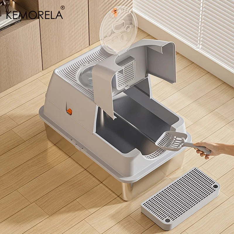 Stainless Steel Cat Litter Box with High Sides