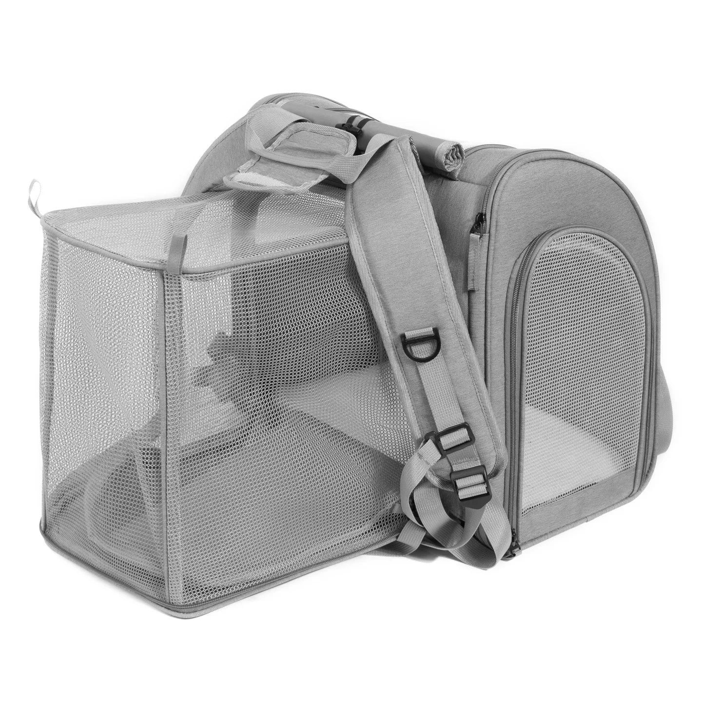 Portable cat bag, expandable large-capacity pet backpack, foldable small-medium-sized dog and cat travel bag Small/Medium Dogs