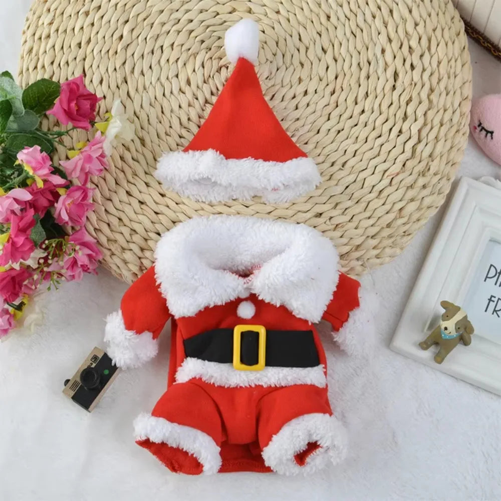 Christmas Pet Costume for Small Dogs Cats Funny Santa Claus Cosplay Dog Jumpsuit for Party Cute Pets Clothes Chihuahua Pug Coat