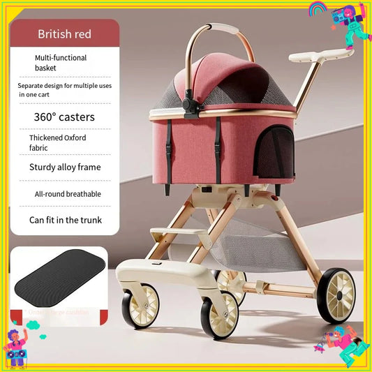 2026 New Separable Pet Stroller, Portable One Click Recycling Cat Stroller, Universal Lightweight Baby Stroller for Travel