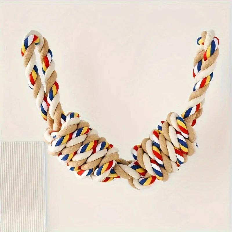 45cm Durable Teeth-Cleaning Rope Toy for Dogs - Pet Interactive Chewing and Play Toys Tug Dog Toy for Puppy Training