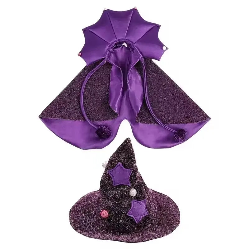 Purple Witch Cloak for Dogs & Cats – Cute Halloween Pet Costume