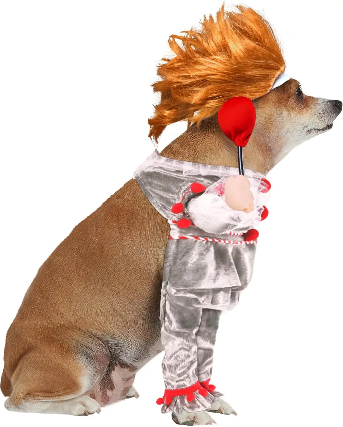 Pennywise Pet Costume for Dogs & Cats – Creepy Clown Halloween Outfit