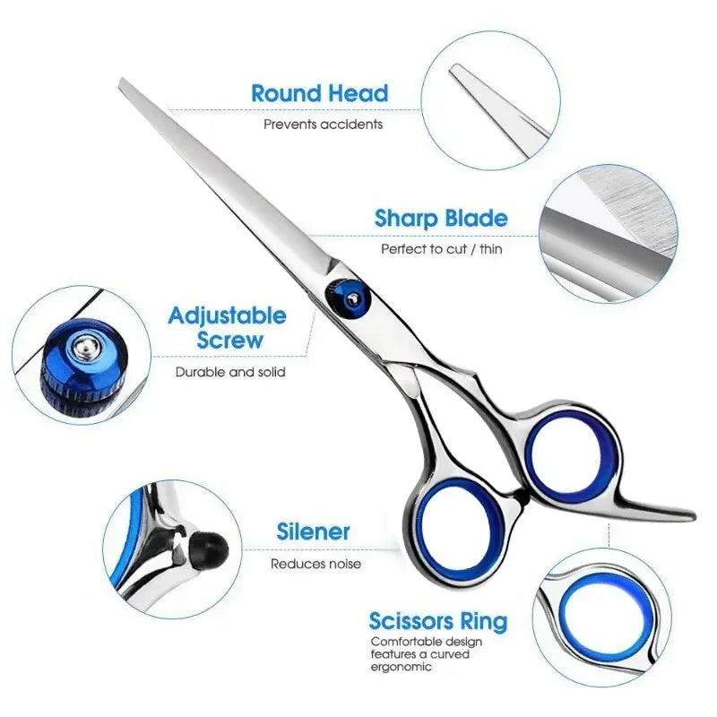 Dog Cat Safety Round Head Grooming Scissors Light Sharp Stainless Steel Anti-Injury Precise Pet Hair Trimmer
