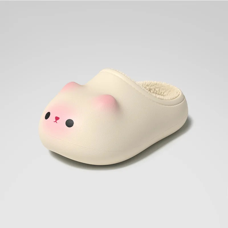 Kawaii Black Cat Paw Slippers – Cute Women’s Cozy House Shoes