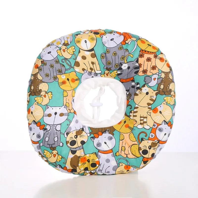 Adjustable Cat Recovery Collar Pet Soft Cone E-Collar Wound Healing Protective Cone After Surgery Elizabethan Collar for Cat Dog