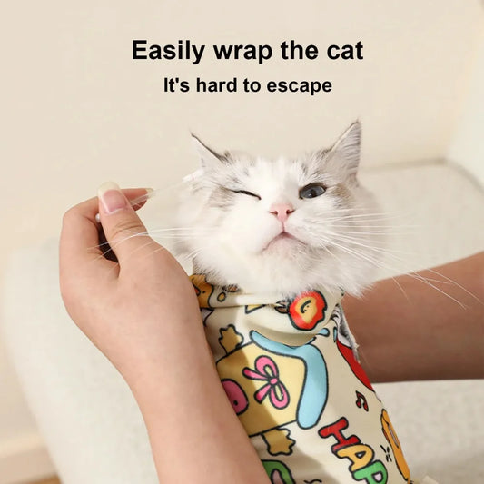 Self-Adhesive Cat Grooming Wrap – Adjustable Anti-Scratch Pet Restraint Wrap