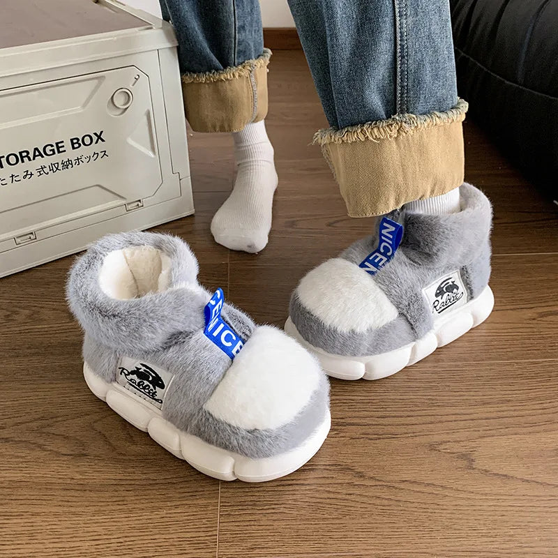 Women’s Purple Plush Platform Slippers – Cozy Winter House Shoes