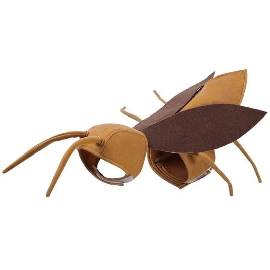 Pet wearing a realistic cockroach Halloween costume
