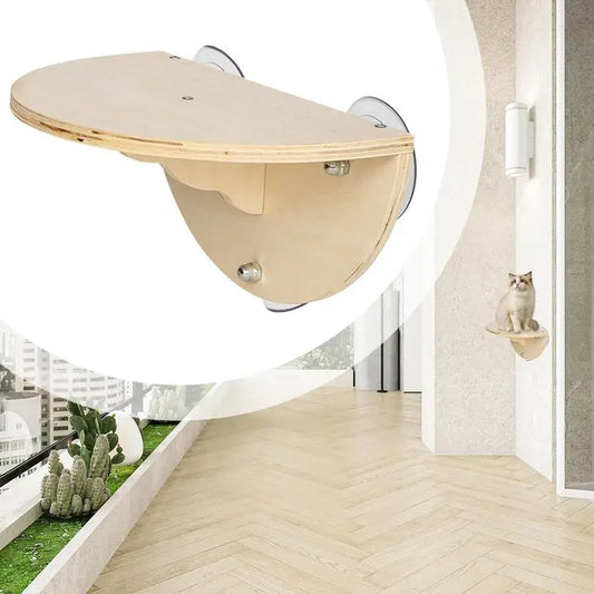 Cat Window Perch – Space-Saving Window Shelf with Climbing Steps & Play Cups