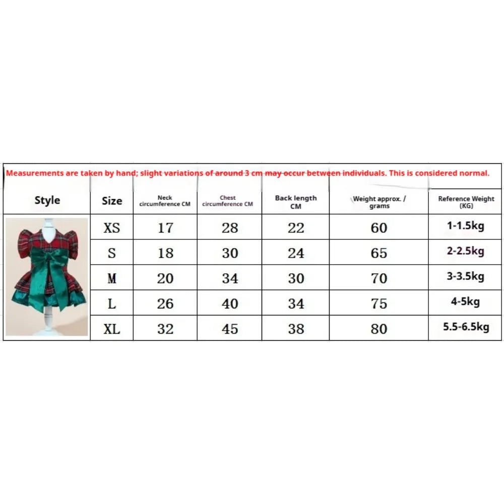 Christmas Formal Dress for Dogs & Cats – Double-Layer Festive Bow Outfit