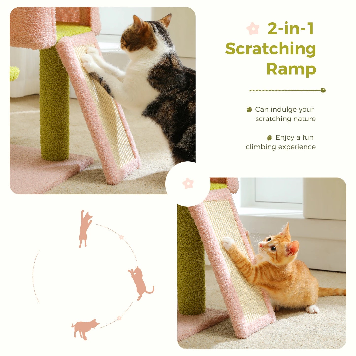 Flower Cat Tree with Sisal Scratching Posts