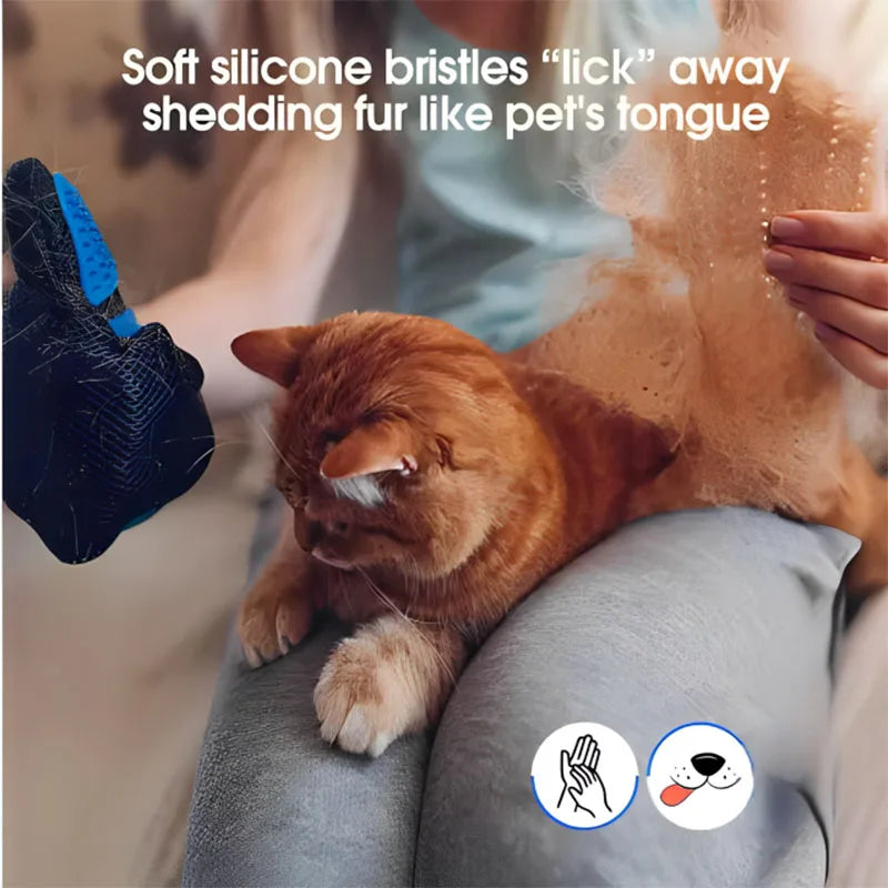 Pet Hair Removal Grooming Glove for Dogs & Cats