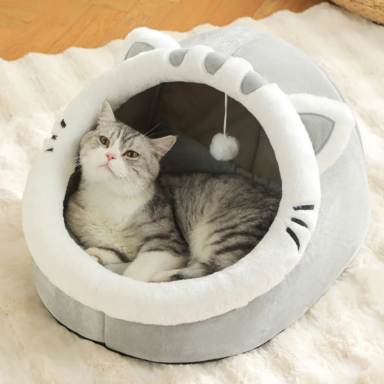 Plush Round Cat Bed