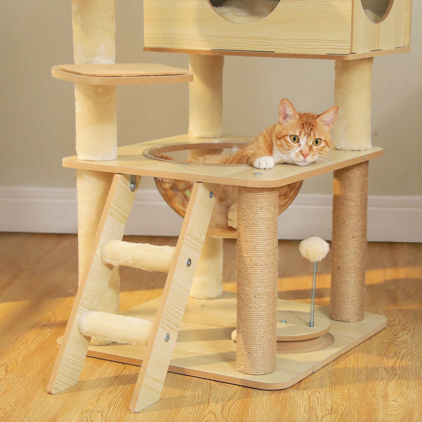 Wood Multi-Level Cat Tree for Indoor Cats