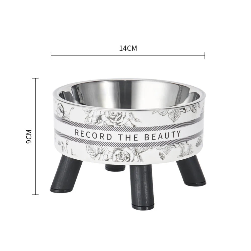 Elevated Stainless Steel Cat Bowl with Non-Slip Stand
