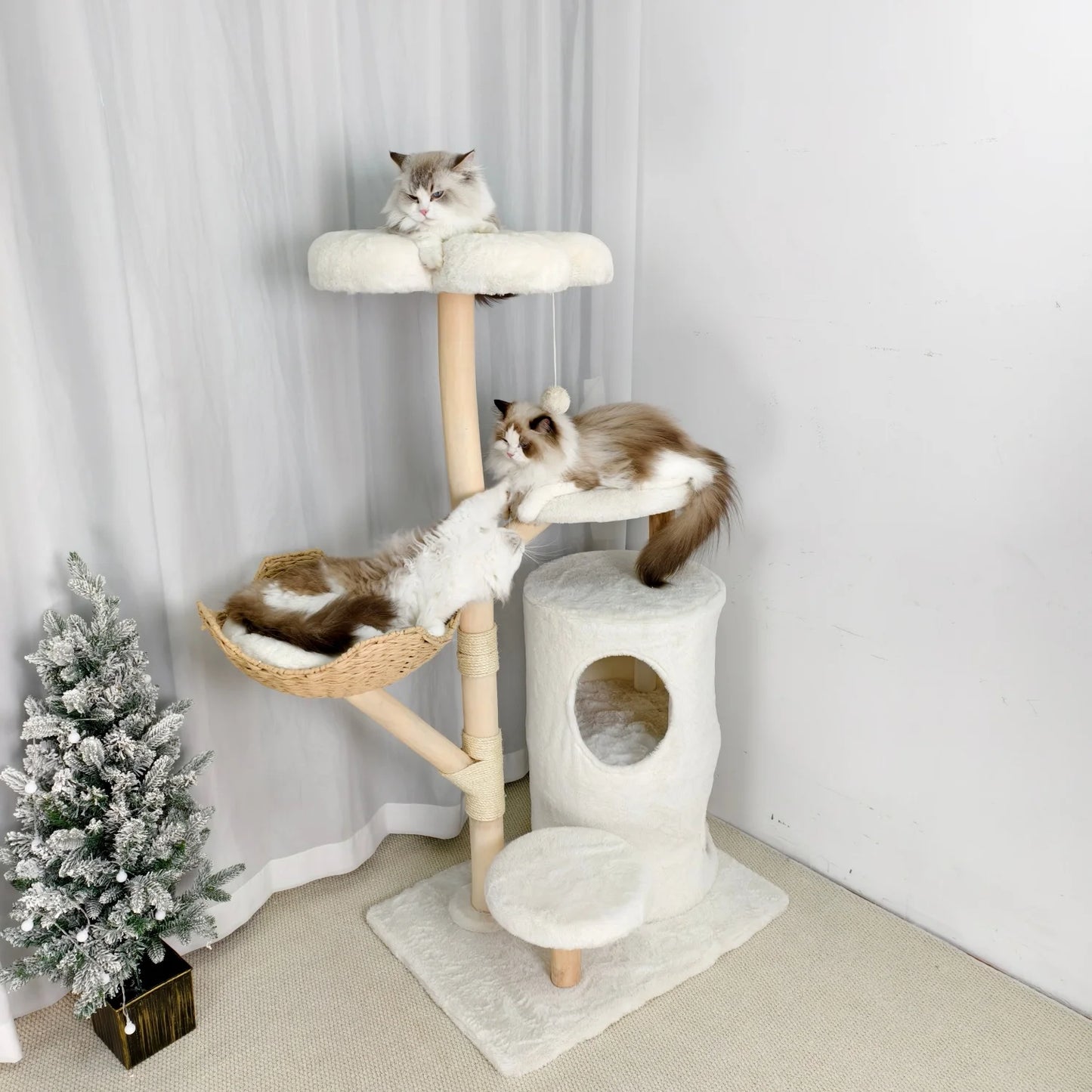 Multi-Level Cat Tree with Hanging Ball & Scratching Posts
