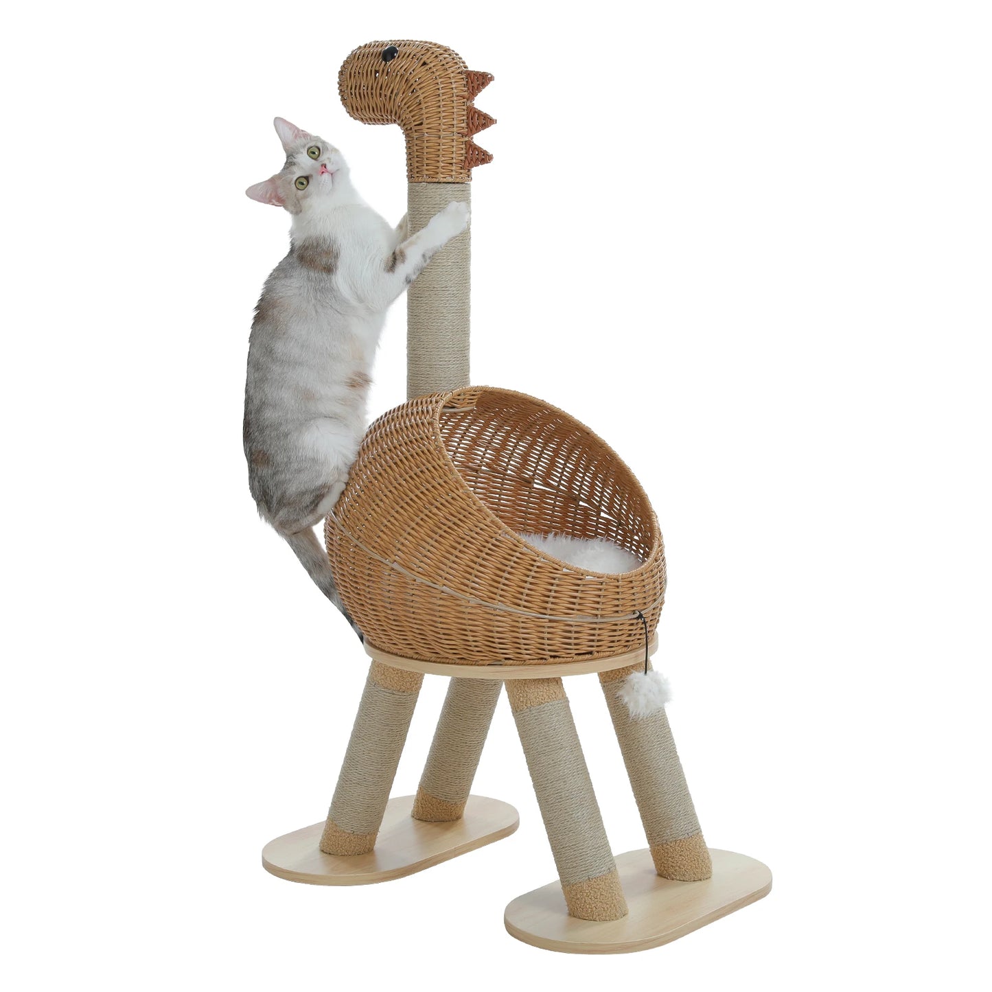 Dinosaur Cat Tree with Sisal Scratching Post