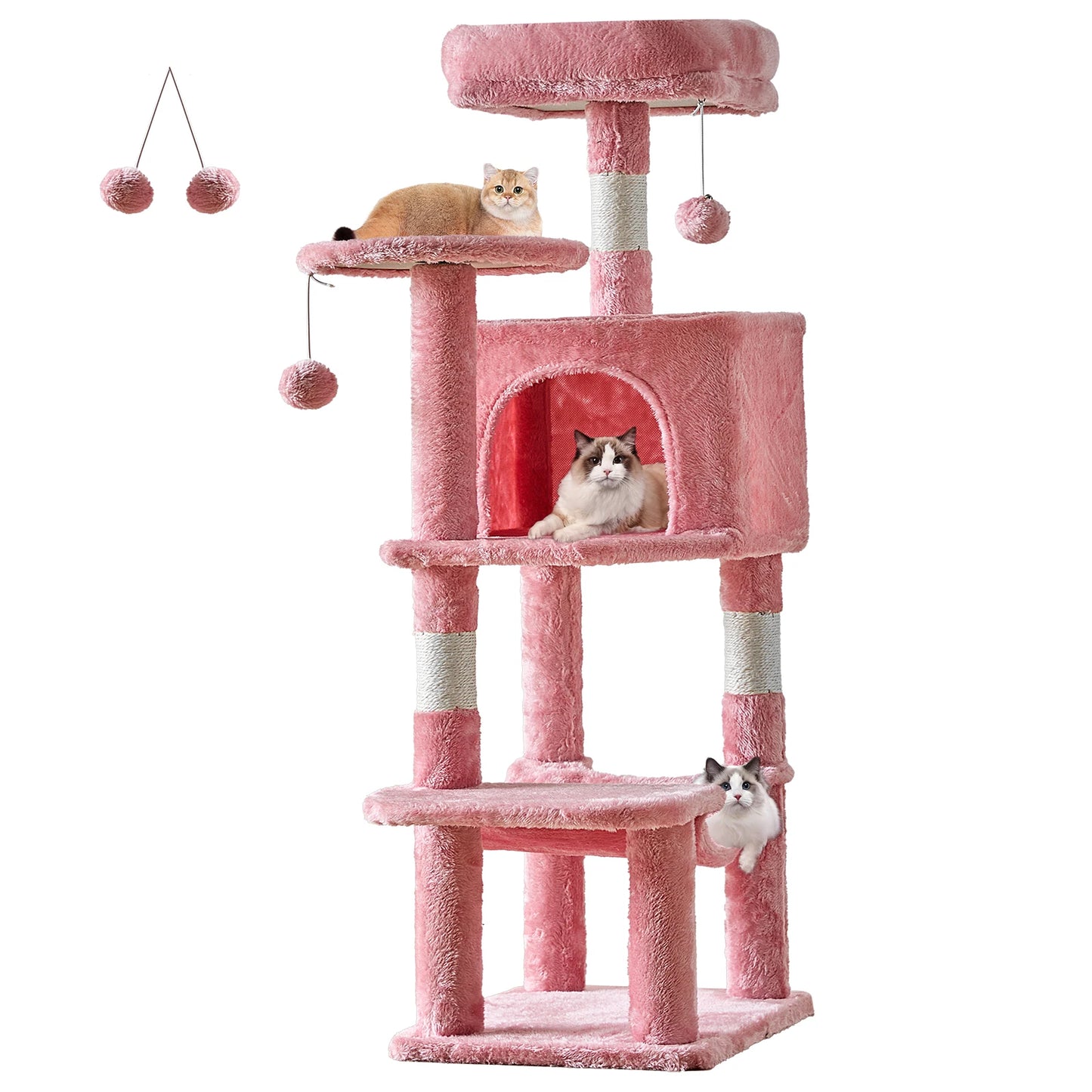 44-Inch Multi-Level Cat Tree & Scratching Tower
