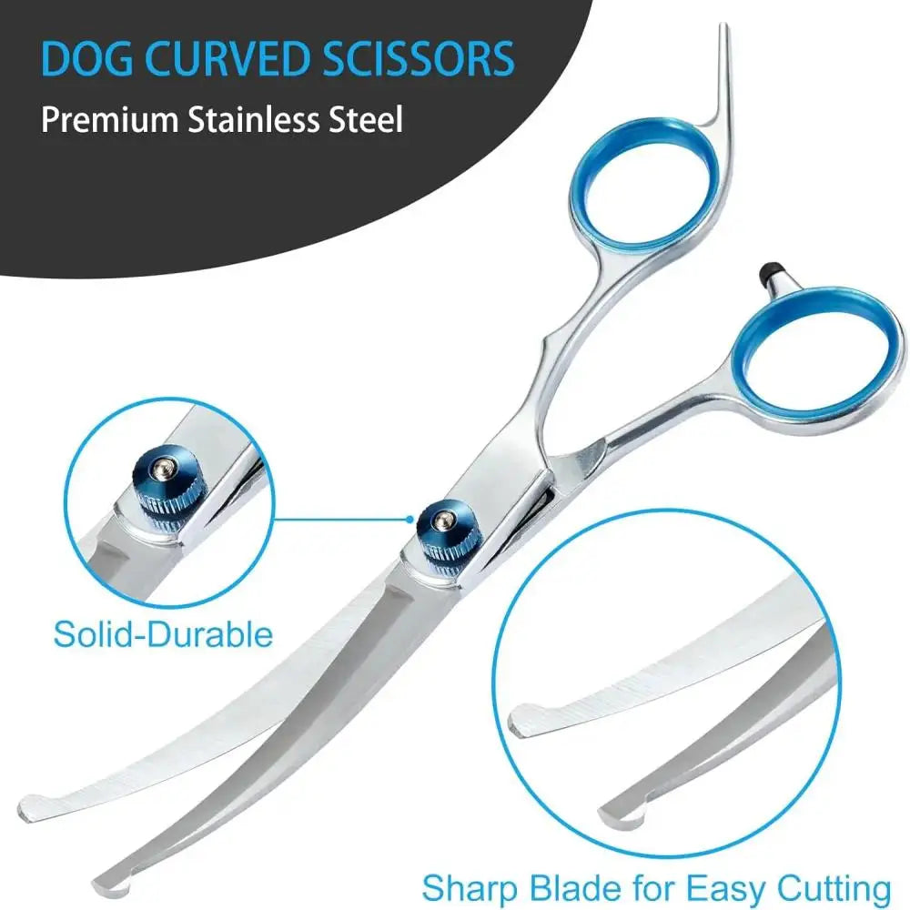 Dog Cat Safety Round Head Grooming Scissors Light Sharp Stainless Steel Anti-Injury Precise Pet Hair Trimmer