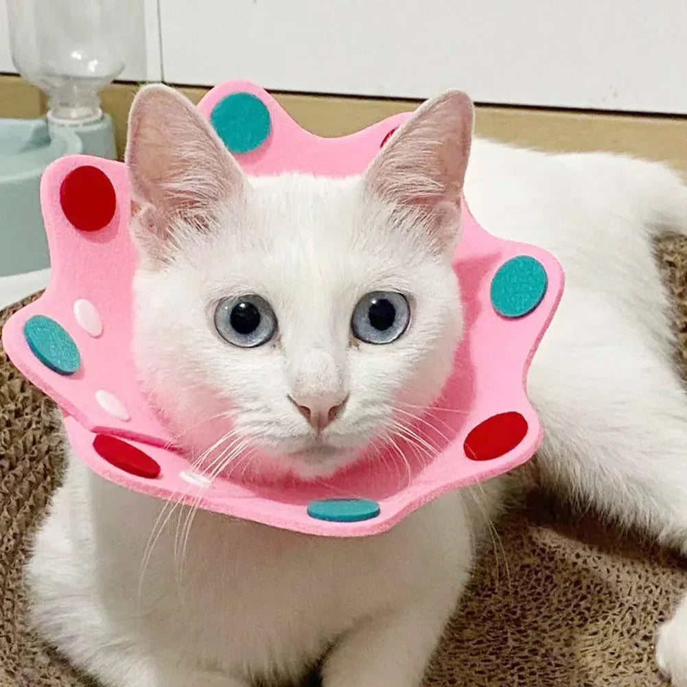 Felt Cat Collar Elizabeth Circle Cat Sun Flower Collar Felt Pet Products Anti-Licking Cat Collar Chihuahua Luxury Dog Collar