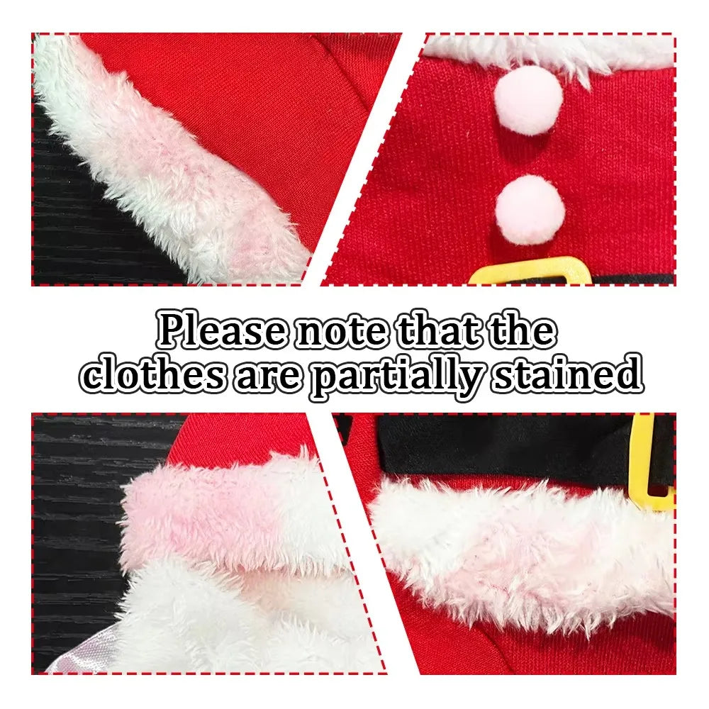Christmas Pet Costume for Small Dogs Cats Funny Santa Claus Cosplay Dog Jumpsuit for Party Cute Pets Clothes Chihuahua Pug Coat