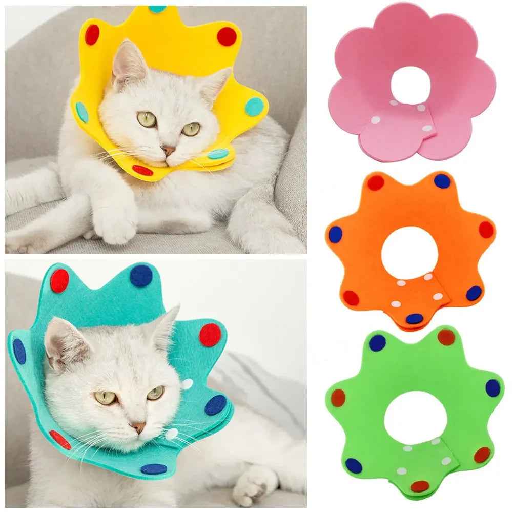Felt Cat Collar Elizabeth Circle Cat Sun Flower Collar Felt Pet Products Anti-Licking Cat Collar Chihuahua Luxury Dog Collar