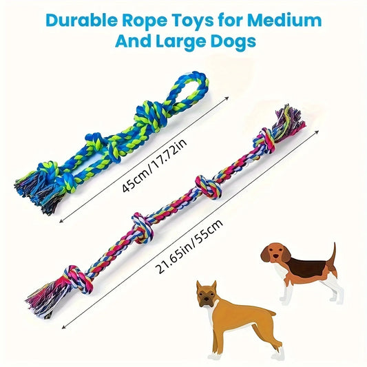 Knotted Rope Dog Toy – Durable Tug & Interactive Chew Toy for Medium & Large Dogs
